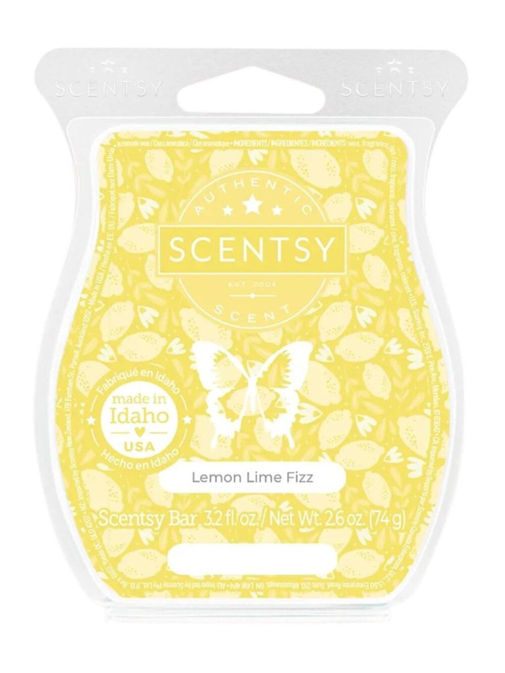 Scentsy LEMON LIME FIZZ Scented Wax Bar Melt New